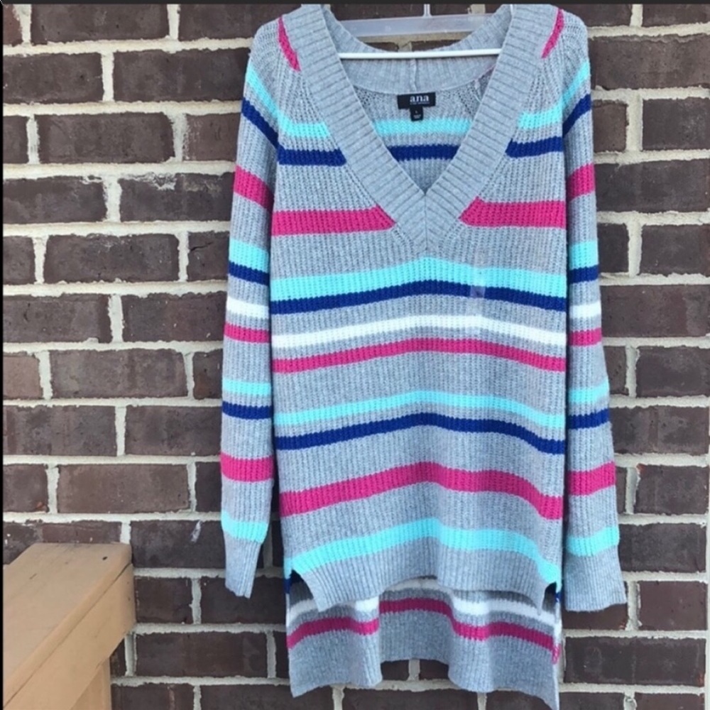Multi color striped oversized sweater